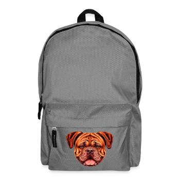 Vibrantes Bordeaux doggen-Gesicht Kunstprint - Rucksack - Mittelgrau - Vorne