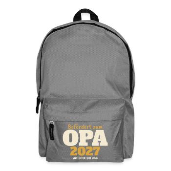 Befördert zum Opa 2027 – für dunkle Shirts - Rucksack - Mittelgrau - Vorne