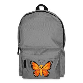 Oranger Schmetterling illustriert - Rucksack - Mittelgrau - Vorne