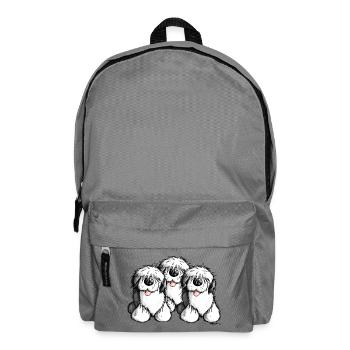 " Bobbie Bobtail "- Old English Sheepdog - Cartoon - Backpack - elephant grey - Front