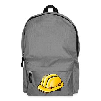 gelber Bauhelm | hard hat - Rucksack - Mittelgrau - Vorne