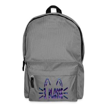 3. Klasse - Grundschule Katzen - Rucksack - Mittelgrau - Vorne