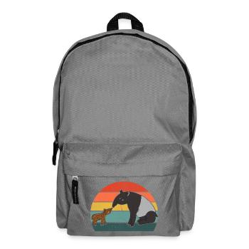 Tapir Family Mother Child Baby Vintage Gift - Backpack - elephant grey - Front