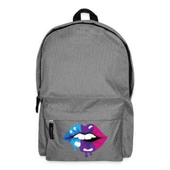 Farbige Lippen - Rucksack - Mittelgrau - Vorne