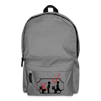 WC Aufkleber - Rucksack - Mittelgrau - Vorne