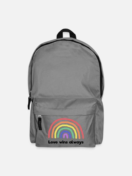 Frieden Liebe Regenbogen Statement Weltfrieden - Rucksack - Mittelgrau