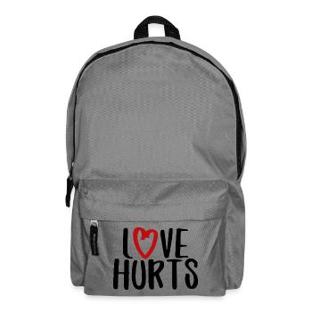 love hurts love font funny saying - Backpack - elephant grey - Front