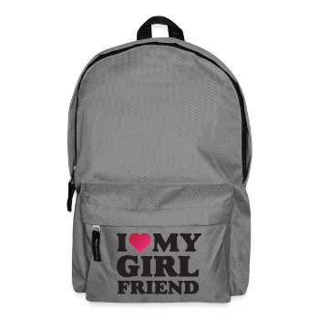 I Love My Girlfriend - Backpack - elephant grey - Front
