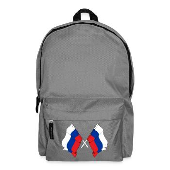 Deux drapeaux Russie - Sac à dos - gris éléphant - Devant