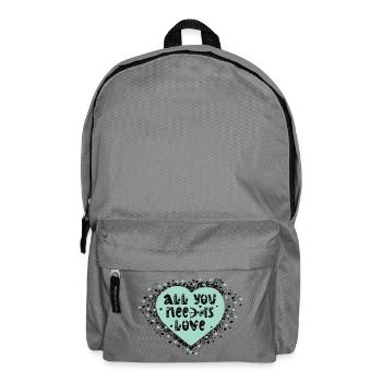 Liebevolles Herzdesign mit Botschaft - Rucksack - Mittelgrau - Vorne