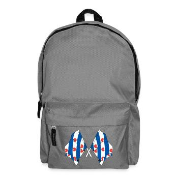 Two flags of the province of Friesland - Backpack - elephant grey - Front