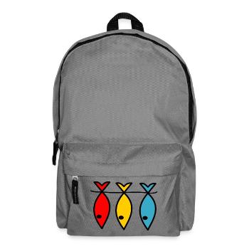 FISH. APRIL FOOLS. HUMOR. SEA. OCEAN - Backpack - elephant grey - Front
