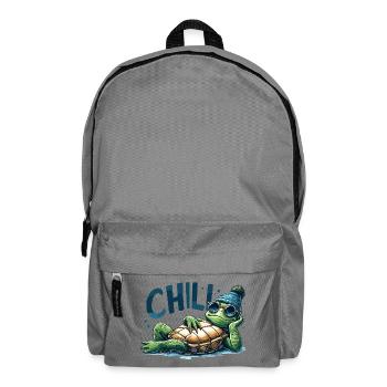 Chill Toad Turtle Cool Chill Gift - Backpack - elephant grey - Front