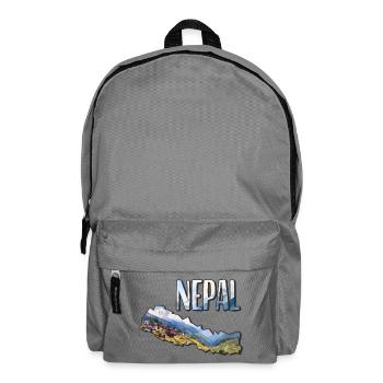 Aquarell Landkarte Nepal - Rucksack - Mittelgrau - Vorne
