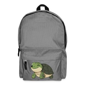Süße glückliche Schildkröte - entzückende und fröhliche Karikatur - Rucksack - Mittelgrau - Vorne
