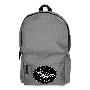 No coffee no work – Minimalist vintage t-shirt ca - Backpack - elephant grey - Front