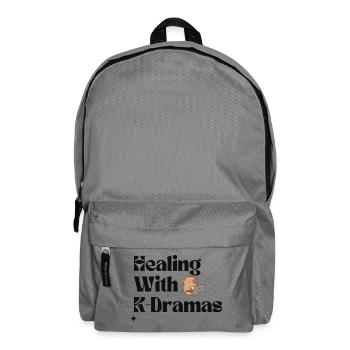 Healing With K-Dramas | Cute Bear Cozy Korean - Backpack - elephant grey - Front
