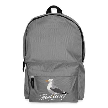  Heul Leise Möwe Nordsee Humor Küsten Spruch - Rucksack - Mittelgrau - Vorne
