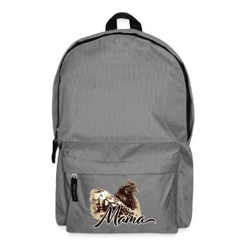 Charmante Huhn Illustration mit Mutter-Motiv - Rucksack - Mittelgrau - Vorne