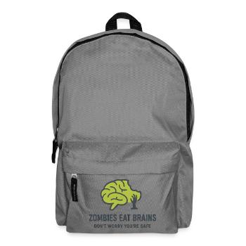 Zombies Eating Brains Night Humor - Backpack - elephant grey - Front