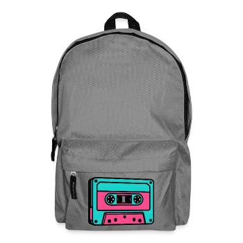 Neon Kassette Popart 80er Jahre - Rucksack - Mittelgrau - Vorne