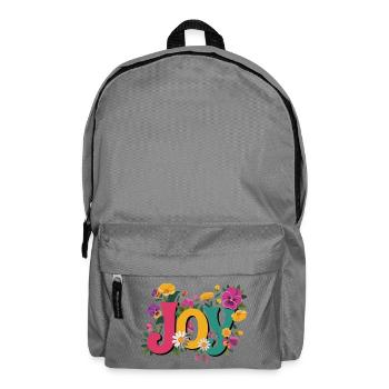 T-shirt Joy avec des fleurs Bonne humeur pour la vie quotidienne - Sac à dos - gris éléphant - Devant