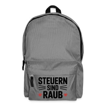 Steuern sind Raub - Funny Steuer Meme - Rucksack - Mittelgrau - Vorne