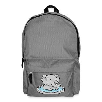 Elefant im Planschbecken - Rucksack - Mittelgrau - Vorne