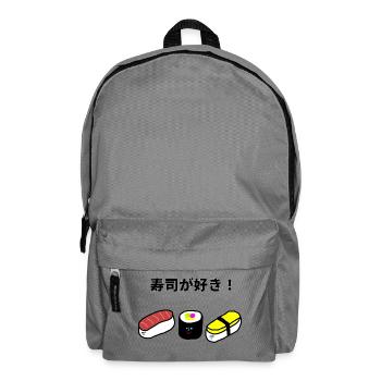 Sushi Kawaii "I love sushi" - Backpack - elephant grey - Front