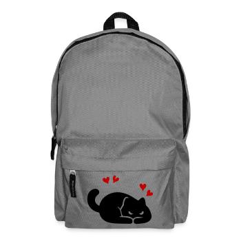 Katze Herz Liebe - Rucksack - Mittelgrau - Vorne