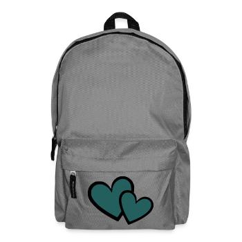 Cœur bleu, cœur foncé à 2 cœurs - Sac à dos - gris éléphant - Devant