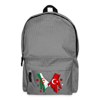 Algérie Drapeau Turc se tenant la main - Sac à dos - gris éléphant - Devant