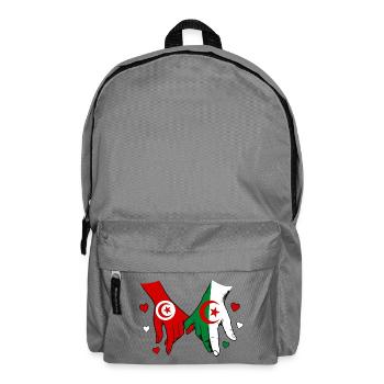 Tunisia Algeria Flag Holding Hands - Backpack - elephant grey - Front