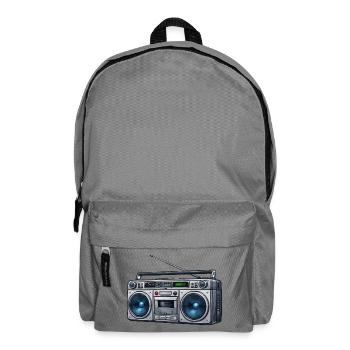 Retro Boombox Ghettoblaster - Rucksack - Mittelgrau - Vorne