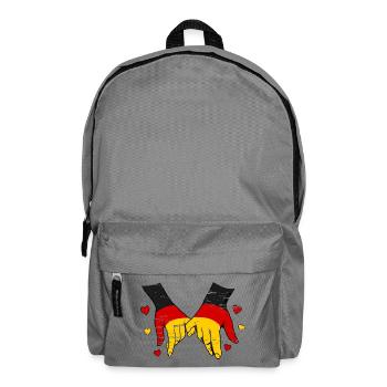 Deutschland Flagge Händehalten used - Rucksack - Mittelgrau - Vorne