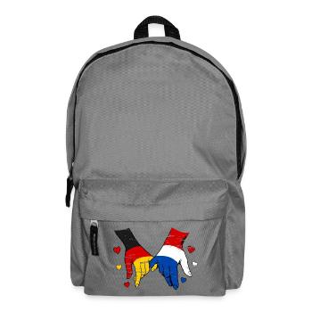 Germany Holland Flag Holding Hands - Backpack - elephant grey - Front