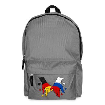 Deutschland Russland Flagge Händehalten - Rucksack - Mittelgrau - Vorne
