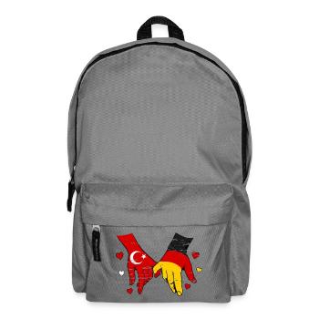 Turkey Germany Flag Holding Hands - Backpack - elephant grey - Front