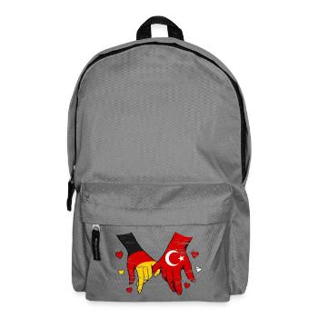 Germany Turkey Flags Holding Hands Used - Backpack - elephant grey - Front