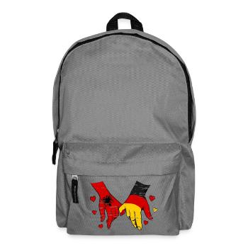 Albania Germany Flag Holding Hands used - Backpack - elephant grey - Front