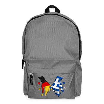 Deutschland Griechenland Flagge Händehalten - Rucksack - Mittelgrau - Vorne