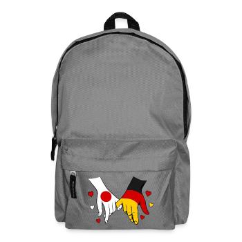 Japan_Deutschland_Flagge_Händehalten - Backpack - elephant grey - Front