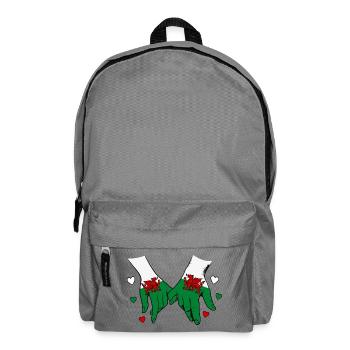 Wales_Flagge_Haendehalten - Rucksack - Mittelgrau - Vorne