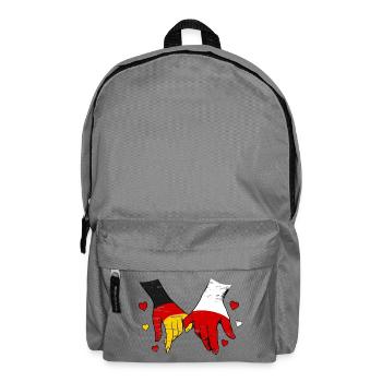 Germany Poland Flag Holding Hands - Backpack - elephant grey - Front