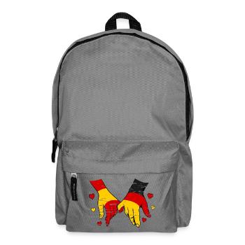 Spanien_Deutschland_Flagge_Haendehalten_used - Sac à dos - gris éléphant - Devant
