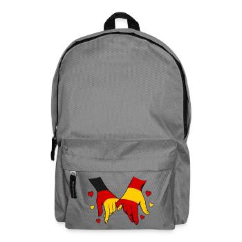 Deutschland_Spanien_Flagge_Haendehalten - Backpack - elephant grey - Front