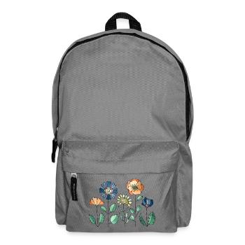 Blumen - Rucksack - Mittelgrau - Vorne