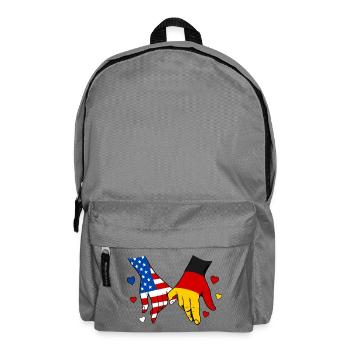 USA Germany Flags Holding Hands - Backpack - elephant grey - Front