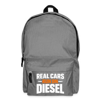 Real Cars Run on Diesel - Backpack - elephant grey - Front