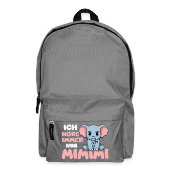 Ich Höre Immer Nur Ein Mimimi Elefant - Rucksack - Mittelgrau - Vorne